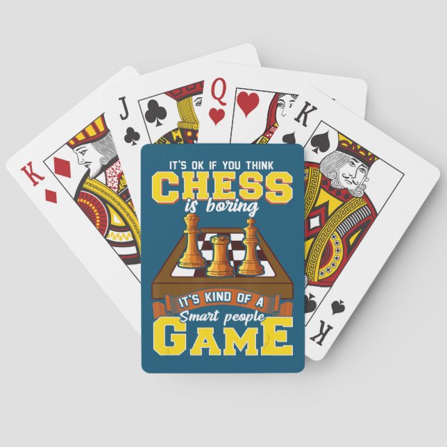 chess game is  smart people funny chess player playing cards (Back)