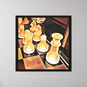 Chess game Original Abstract art Canvas Print