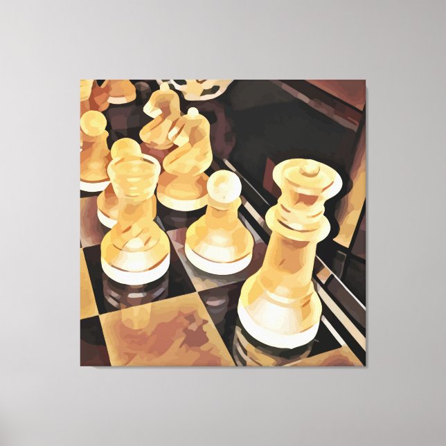 Chess game Original Abstract art  Canvas Print (Front)