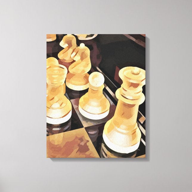 Chess game Original Abstract art  Canvas Print (Front)