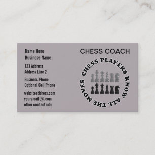 Chess Game Pieces   Chess Coach Business Card
