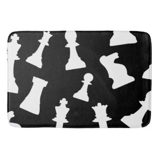 Chess game pieces design  bath mat