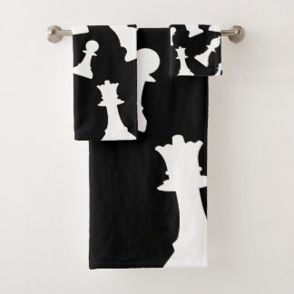 Chess game pieces design  bath towel set