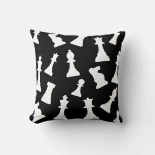 Chess game pieces pattern cushion