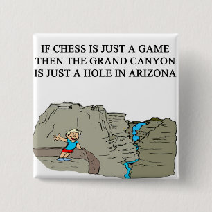 chess game player grand canyon 15 cm square badge
