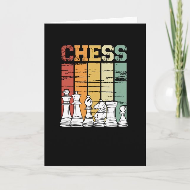 Chess game retro vintage card (Front)