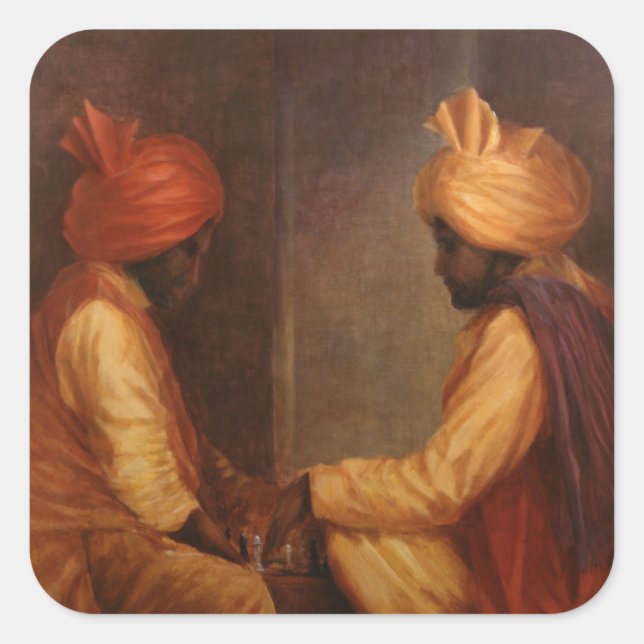 Chess Game Square Sticker (Front)