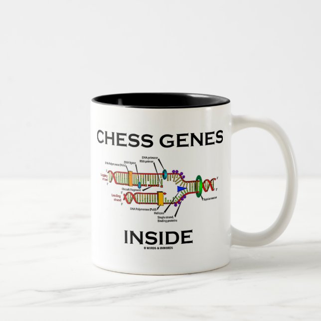 Chess Genes Inside DNA Replication Humour Two-Tone Coffee Mug (Right)