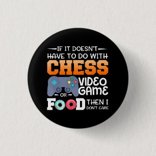 Chess Gift Chess Video Game Or Food Design 3 Cm Round Badge