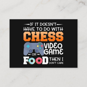 Chess Gift Chess Video Game Or Food Design Enclosure Card