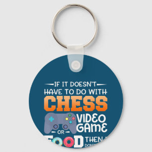 Chess Gift Chess Video Game Or Food Design Key Ring