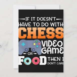 Chess Gift Chess Video Game Or Food Design Thank You Card