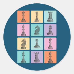 Chess Gift I Really Love The Chess Pieces Classic Round Sticker