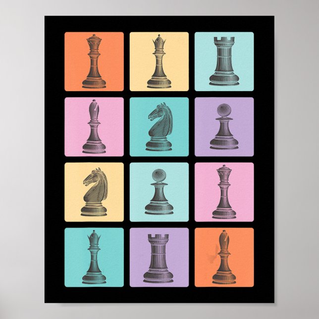 Chess Gift | I Really Love The Chess Pieces Poster (Front)