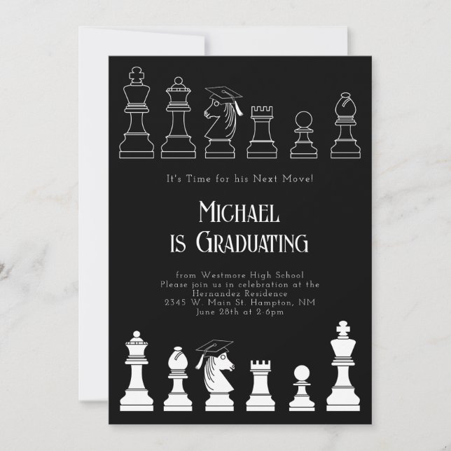 Chess Graduation Party Invitation (Front)