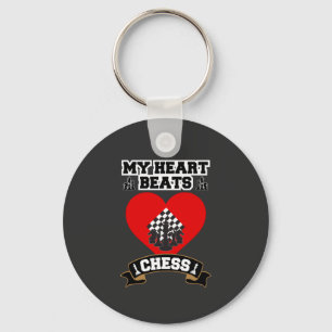 Chess Heart Pieces Strategy Game Love Passion  Key Ring