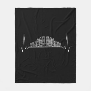 Chess Heartbeat Fleece Blanket