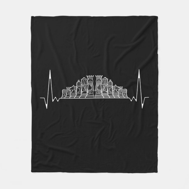 Chess Heartbeat Fleece Blanket (Front)