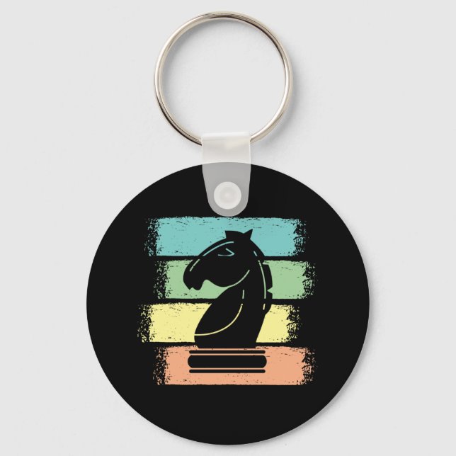 Chess Horse Retro Key Ring (Front)