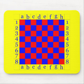 chess in blue and red mouse mat