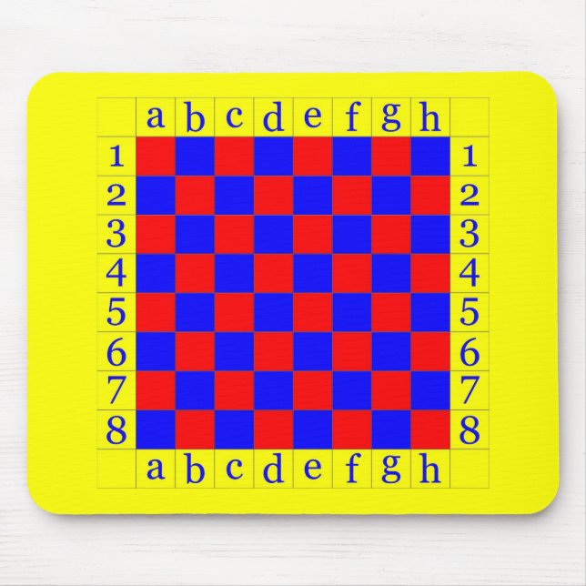 chess in blue and red mouse mat (Front)