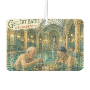 Chess in the Gellert Baths Budapest Hungary Car Air Freshener