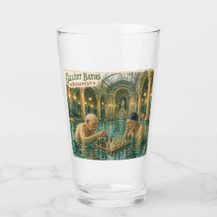 Chess in the Gellert Baths Budapest Hungary Glass