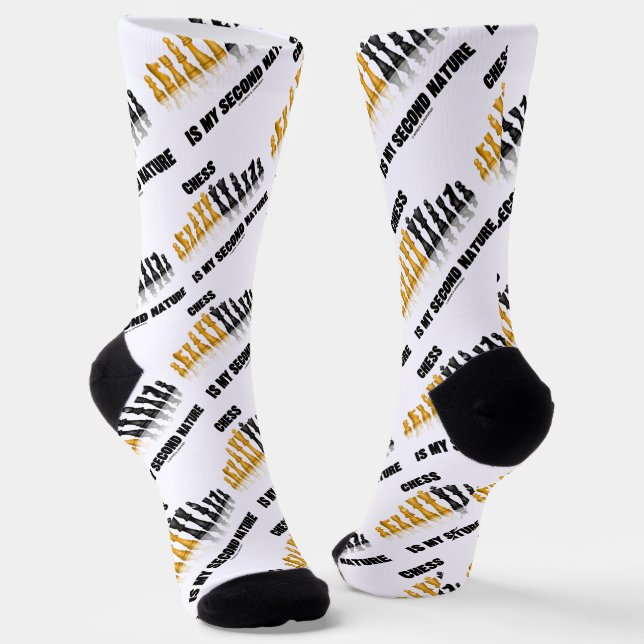 Chess Is My Second Nature Reflective Chess Set Socks (Angled)