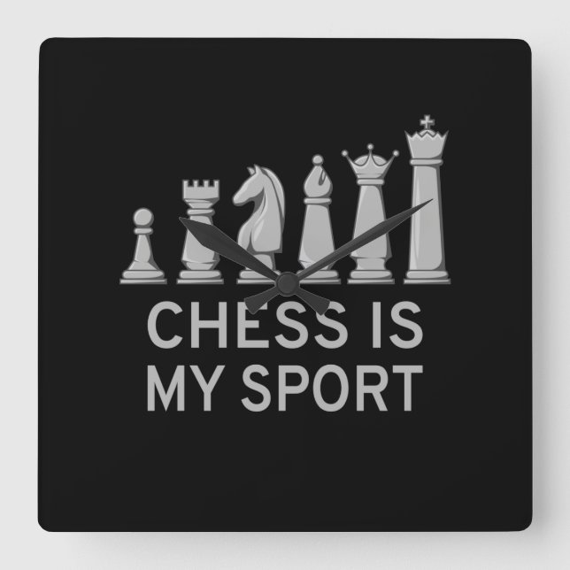 Chess Is My Sport Square Wall Clock (Front)