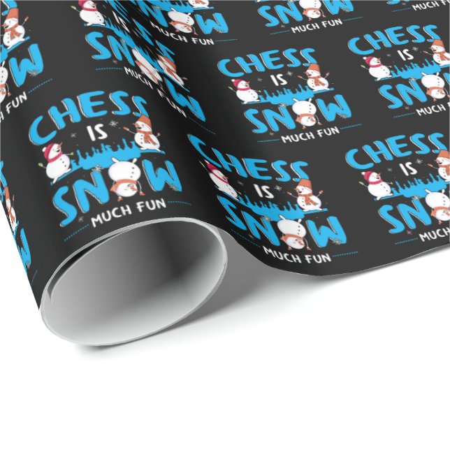 Chess is Snow Much Fun - Winter Holiday Snowman Wrapping Paper (Roll Corner)