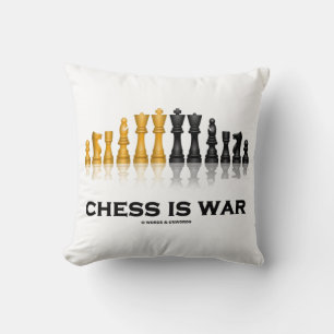 Chess Is War Reflective Chess Set Pieces Cushion