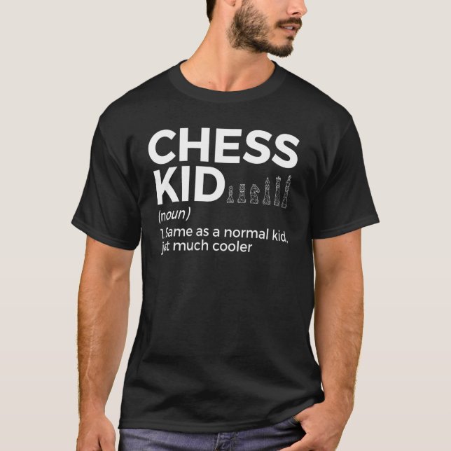   Chess Kid Definition Chess Player T-Shirt (Front)