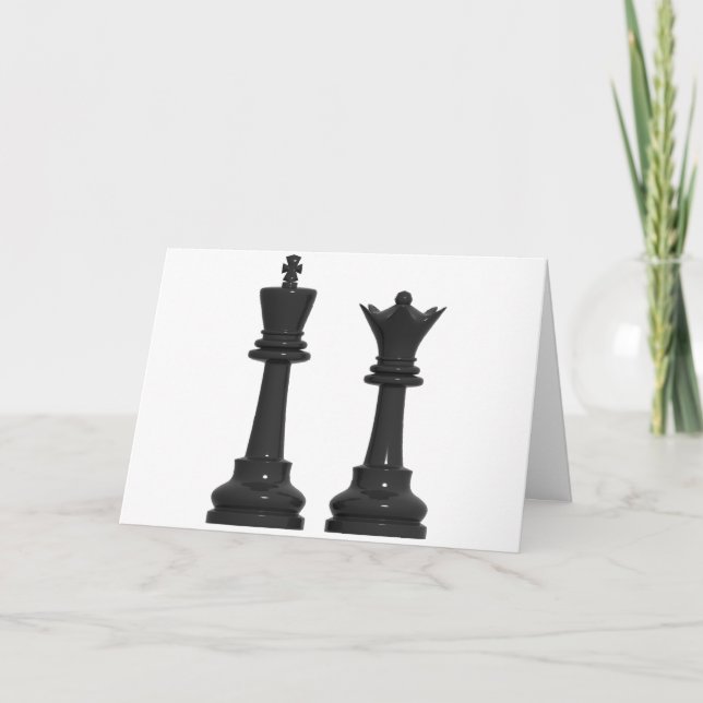 Chess King and Queen Humorous Birthday Card (Front)