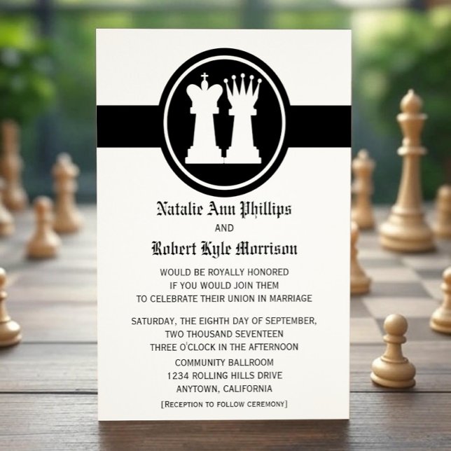 Chess King and Queen Wedding Invitation (Chess King and Queen Wedding Invitation)