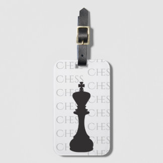 Chess King Classic Piece Modern Black, White Luggage Tag
