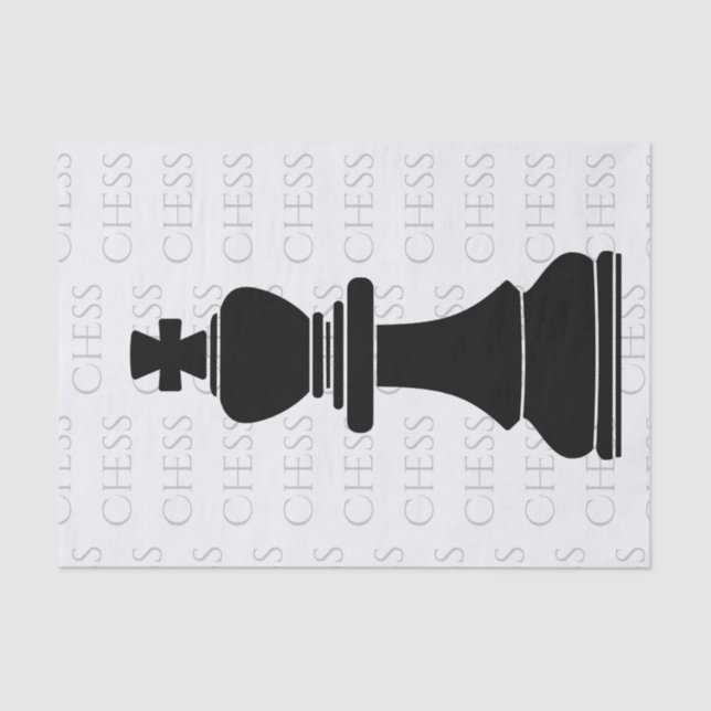 Chess King Classic Piece Modern Black, White Tissue Paper (Front)