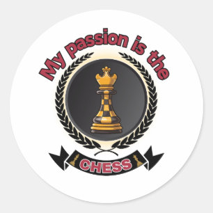 Chess King Laurel Crown Passion Strategy Power Classic Round Sticker
