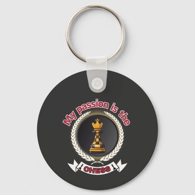 Chess King Laurel Crown Passion Strategy Power Key Ring (Front)