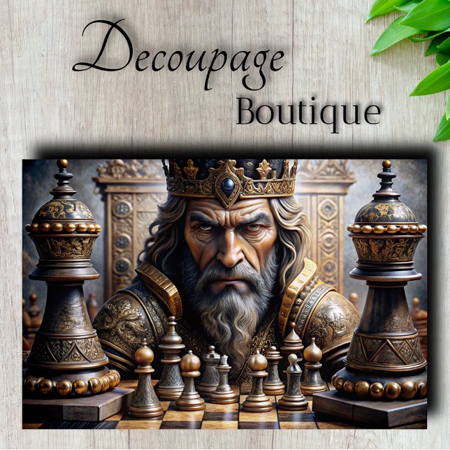 Chess King Portrait Decoupage Tissue Paper (Chess King Portrait Decoupage Tissue Paper)
