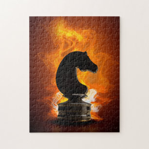 Chess Knight in Flames Jigsaw Puzzle