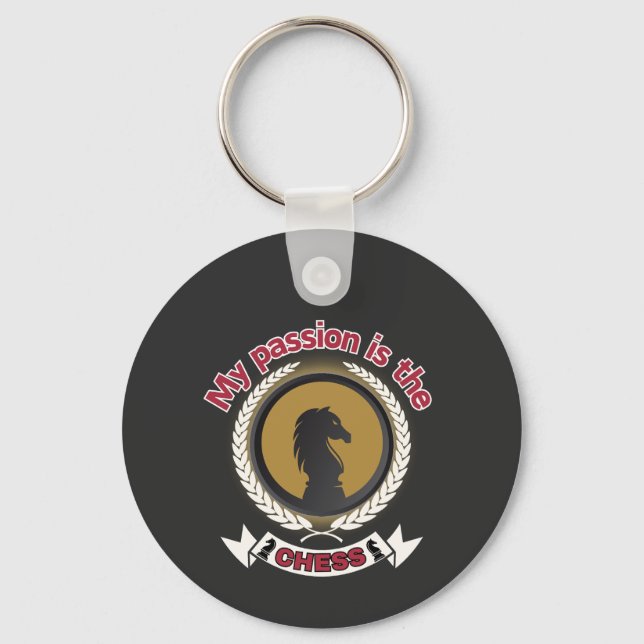 Chess Knight Laurel Crown Passion Strategy T-Shirt Key Ring (Front)