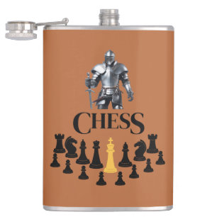 Chess Knight with Sword Hip Flask