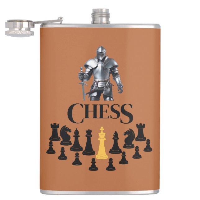 Chess Knight with Sword Hip Flask (Opened)