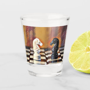 Chess Knights Chess Board Shot Glass