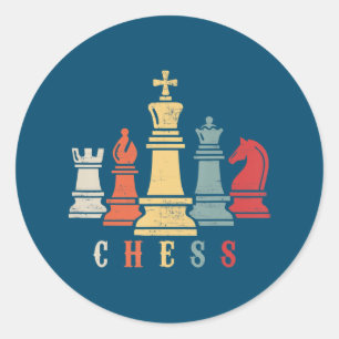 Chess Lover Chess Set Checkmate Gift Classic Round Sticker