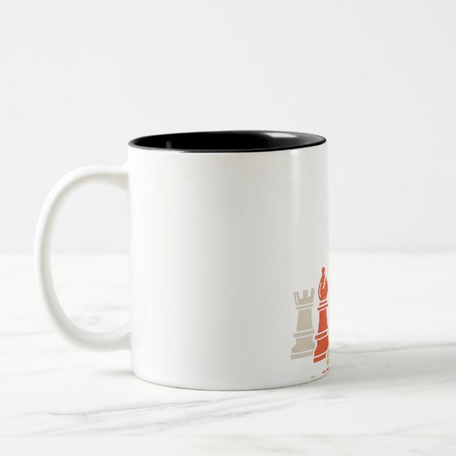 Chess Lover | Chess Set Checkmate Gift Two-Tone Coffee Mug (Left)