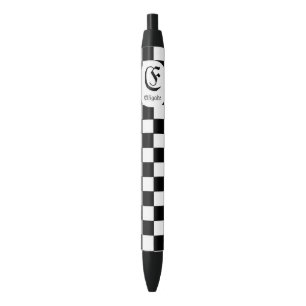 Chess Lover Custom Name Initial Black Ink Pen