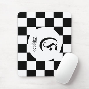 Chess Lover Custom Name Initial Mouse Mat