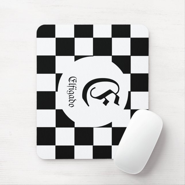 Chess Lover Custom Name Initial Mouse Mat (With Mouse)