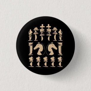 Chess :Lover Knight Chess Figure Chess 3 Cm Round Badge